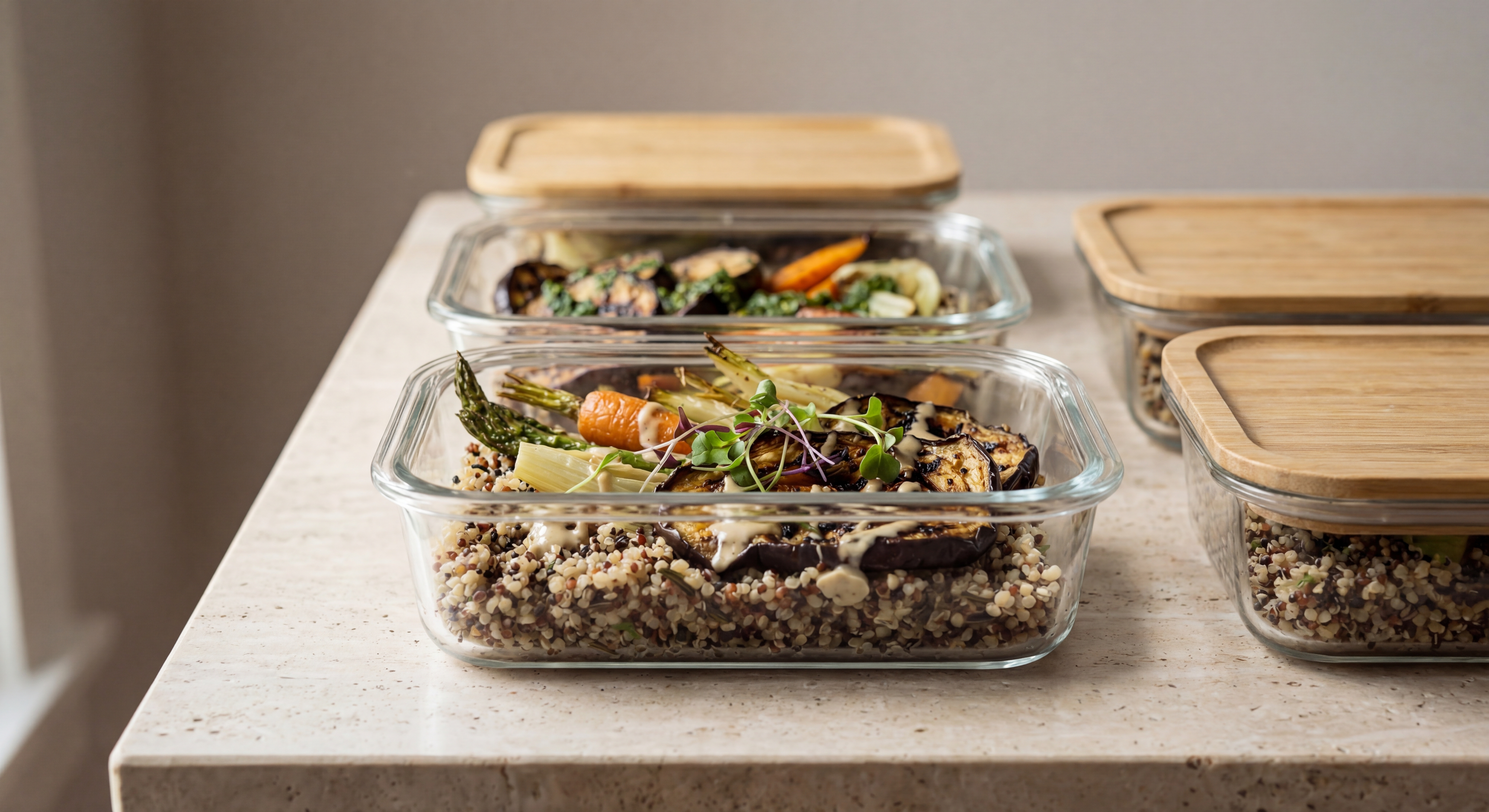 Meal prep containers prepared by Chef Isi