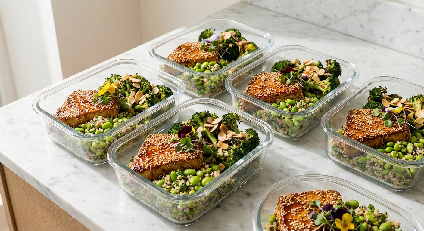 Labelled meal prep containers